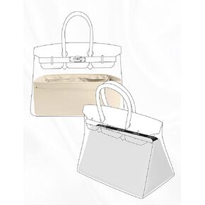 DGAZ Purse Organizer Craie and Purse Pillow Shaper white Fits Birbin35，Silk，Luxury Handbag Shapers