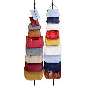 Perfect Curve Over-The-Door Handbag and Purse Organizer for 9 Bags. Black.