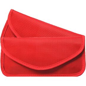 Faraday Bag for Phones(2 Pack&Large), RFID Blocking Bag Faraday Pouch Cage Case Key Fob Protector Signal Blocking Bag for Cell Phone Privacy Protection and Car Key FOB, RFID Card Protector (Red)