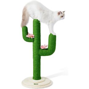 VETRESKA Cat Scratching Post for Indoor Cats - 31.5Inches Cactus Cat Scratch Posts,Large Sisal Cat Scratcher Heavy Duty Cat Scratch Tree for Cats Kitten in All Life Stages
