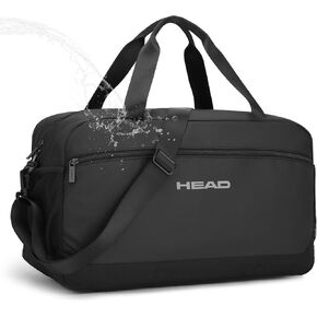 HEAD 40L Waterproof Travel Duffel Bag for Men & Women, Large Sport Gym Bags for Fitness/Weekender Overnight, Lightweight Luggage Shoulder Bag for Business/Workout/Trip, Black