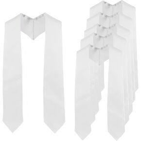 6 Pieces Unisex Graduation Stole Blank Graduation Sash Plain Grad Stole, 72 Inches