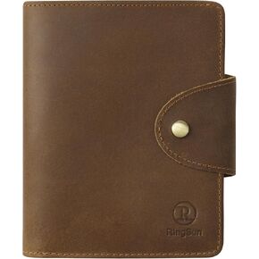 Ringsun Leather Passport Wallet for Men Women, RFID Passport Holder Case Travel Passport Cover for Family