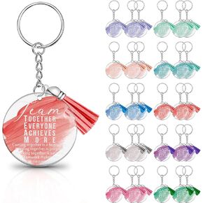 Chunful 30 Pcs Team Appreciation Gifts Inspirational Clear Acrylic Keychain Thank You Gift for Employee Nurse Coworker Staff