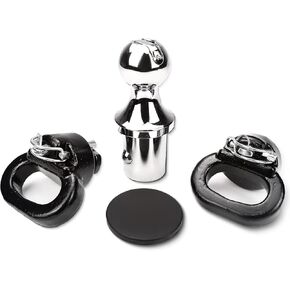 60618 Puck System Gooseneck Hitch Ball Kit Compatible with 2013-2024 Dodge Ram 2500 3500 2-5/16 Inch Gooseneck Ball for Truck Bed with 2 Gooseneck Safety Chain Anchors | 30000 lbs GTW/ 7500 lbs VTW