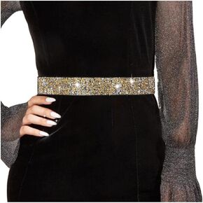 Tgirls Rhinestone Waistband Elastic Belt Crystal Wedding Sashes Belts Bling Wide Waist Belt Elegant Dress Belts