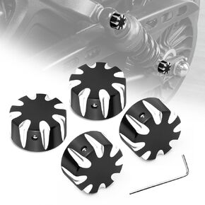 Shock Absorber Axle Nut Cover Cap for Indian CNC Aluminum Axle Nut Caps Compatible with Indian Scout Series Chief Series Challenger Series Roadmaster Series FTR Series(Black)