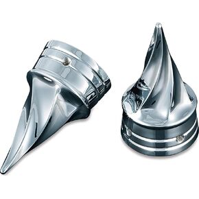 Kuryakyn 1219 Motorcycle Accent Accessory: Front End Twisted Axle Caps for 2002-19 Harley-Davidson Motorcycles, Chrome, 1 Pair , black