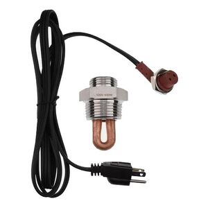 Solarhome 11407 Engine Block Immersion Heater Compatible with Kubota Eagle Jaguar Jeep Renault Rover Massey Perkins Yanmar 1" NPT Thread Brass Adapter/CSA Approved / 120 Volts / 400 Watts