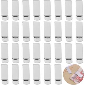 30 pcs Money Clip, Stainless Steel Wallet Credit Card Holder Cash Clip for Men Women, Business Card Holder Pocket for Front Pocket Minimalist Wallet Clip - Silver