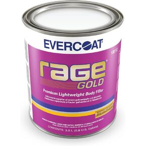 Evercoat Rage Gold Body Filler for Fiberglass, Aluminum & More - Stain-Resistant Filler - 128 Fl Oz