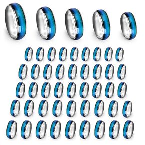 50Pcs Mood Rings for Women - Mood Rings Bulk 6-10 Size Pack of Mood Rings for Adult Mood Ring Color Change Rings - Mood Rings for Men Mood Ring Color Change Ring Men's Mood Ring