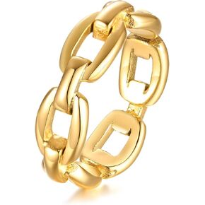 VNOX 18K Gold Plated/Silver Stainless Steel Cuff Link Ring for Women