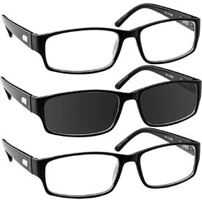 TruVision Readers 9504H Reading Glasses for Men & Women 1 or 3 Pk