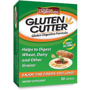 Healthy Digestives Gluten Cutter Enzyme Formula - Helps Improve your Bodies Gluten Digestion and Assist in Breaking Down Wheat, Dairy and Other Grains - Capsules - 30 Servings