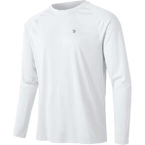 TBMPOY Men's Hiking Shirts Waterproof Dry Fit Athletic T-Shirts SPF Long Sleeve Safari Shirts Outdoor Work Swim Fishing Tops