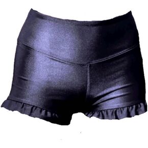 Girls Athletic Ruffle Shorts Yoga Dance Shorts Glitter Bottoms Gymnastics Shorts