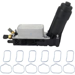 MUNIK Engine Oil Cooler With Oil Filter Housing Adapter Assembly For Jeep Grand Cherokee (WK) 2011-,(JK) 2007-2017|For Dodge,(JC) 2009-2017|For Chrysler 300C (LX) 2012-2016,(RT) 2013-2015 OE 5184294AE