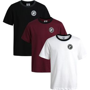Fila Boys' Active T-Shirts - 3 Pack Casual Stretch Crewneck Short Sleeve T-Shirts - Athletic Shirts for Boys (Sizes: 8-18)