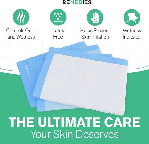 Remedies - Bed Pads Disposable Adults, Seniors, Kids & Puppy Pads - 23" x 36" - Large Disposable Underpads - 50 Count, Incontinence Underpads for Beds & Furniture, Dog Pee Pads, Dogs Chucks Pads in Saudi Arabia