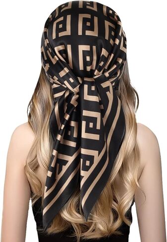 EXTREE 100% Pure Mulberry Silk Scarf Fashion Hair for Women Scarf Lightweight Square Neckerchief 27.5× 27.5 inches in Saudi Arabia