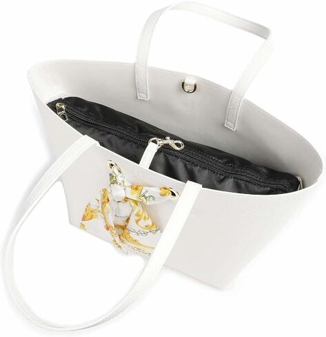 Versace Jeans Couture Shoulder Bag with Scarf Chain Print 75VA4BAD 003 Saffiano White Inner Bag - 32/40 x 31 x 13 cm, White in Saudi Arabia