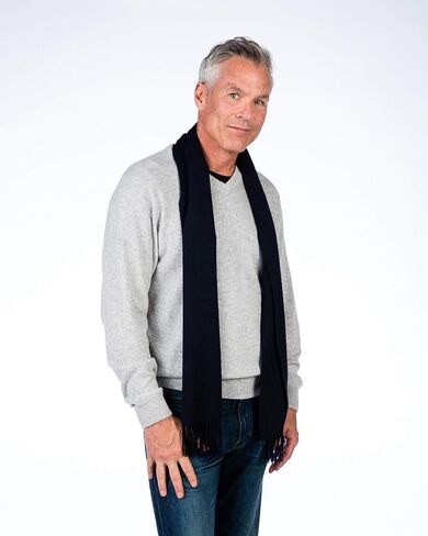 Cashmere Ultra-Fine Merino Wool and Cashmere Blend Woven Scarf -Luxe fabric-Lightweight- 72" x 12" in Kuwait