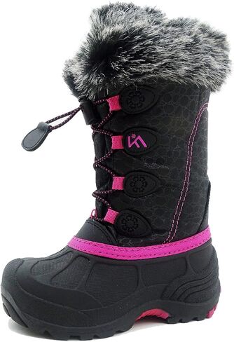 أحذية الثلوج للأطفال مقاومة للماء ومتينة ومقاومة للانزلاق أحذية الثلوج الشتوية للبنين والبنات مع بطانة صوف معزولة مثالية للمغامرات الثلجية، أحذية ثلج مثالية للأطفال الصغار للحفاظ على دفء وجفاف القدمين in Kuwait