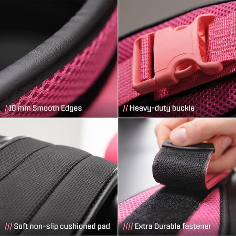 حزام تمرين الورك مع بطانة مقاومة للانزلاق - سهل الاستخدام مع الدمبل أو Kettlebell أو الأطباق - يحمي الوركين في صالة الألعاب الرياضية أو التدريبات المنزلية أو أثناء التنقل (أسود) in Kuwait