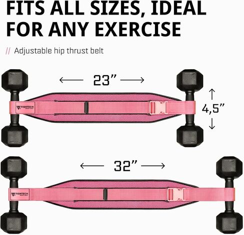 حزام تمرين الورك مع بطانة مقاومة للانزلاق - سهل الاستخدام مع الدمبل أو Kettlebell أو الأطباق - يحمي الوركين في صالة الألعاب الرياضية أو التدريبات المنزلية أو أثناء التنقل (أسود) in Kuwait