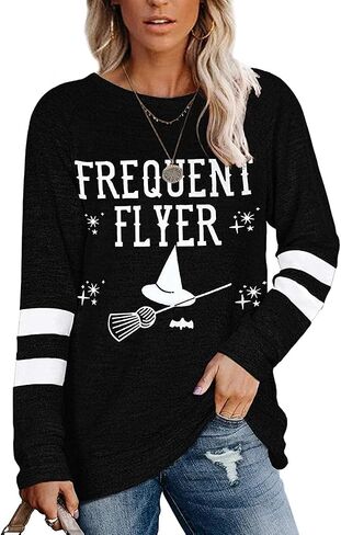 Womens Long Sleeve Funny Holiday Graphic Halloween Jack O Lantern Pumpkin Shirts in Saudi Arabia