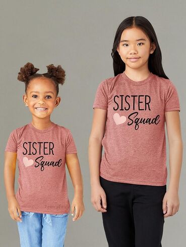 Teeny Fox Sister Squad T-Shirt Set Gift For Sibling Matching Shirts Outfits in Saudi Arabia
