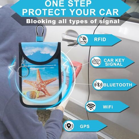 2 Pack Lightweight Faraday Key Fob Protector,Signal Blocking RFID Key Fob for Car - Deep Blue in Saudi Arabia