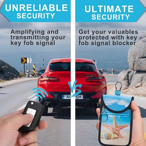 2 Pack Lightweight Faraday Key Fob Protector,Signal Blocking RFID Key Fob for Car - Deep Blue in Saudi Arabia