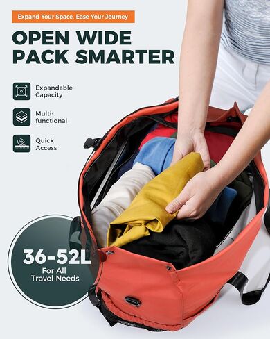Tolaccea Travel Laptop Backpack, TSA Friendly Flight Approved Carry-on Business Rucksack Work Backpack with Extra Toiletry Bag, Dual Storage for 17.3" Laptop and 12.9" Tablet, 40-45L Expandable in Saudi Arabia