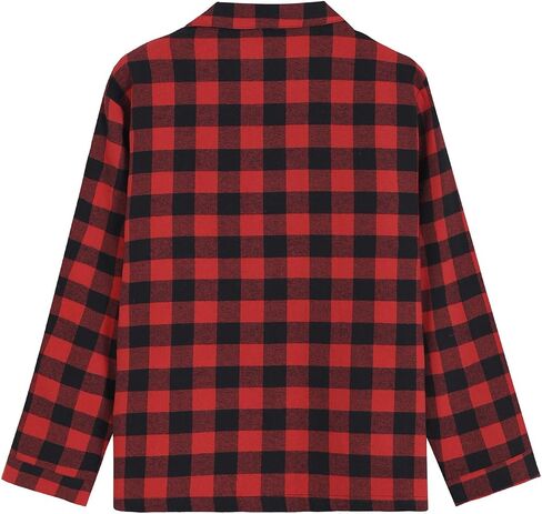 Latuza Women's Plaid Flannel Pajama Shirt Button Down Long Sleeve Pj Top in Saudi Arabia