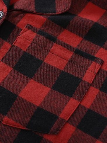 Latuza Women's Plaid Flannel Pajama Shirt Button Down Long Sleeve Pj Top in Saudi Arabia