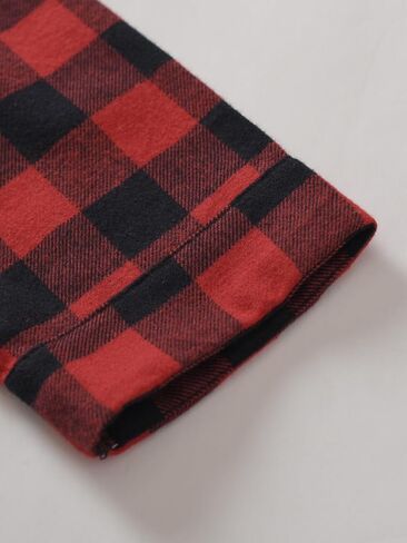Latuza Women's Plaid Flannel Pajama Shirt Button Down Long Sleeve Pj Top in Saudi Arabia