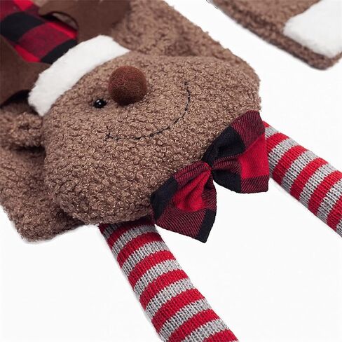 Christmas Cute Reindeer Scarf, Unisex Winter Warm Flannel Long Scarf Xmas Scarf, Cartoon Shawl Scarf with Elk Doll in Saudi Arabia
