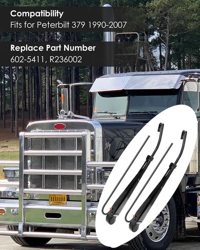 Windshield Wiper Arm Fits for peterbilt 379 1990-2007, LH or RH Wiper Arms Replace 602-5411 R236002, Direct Fit, 1 Pack in Saudi Arabia