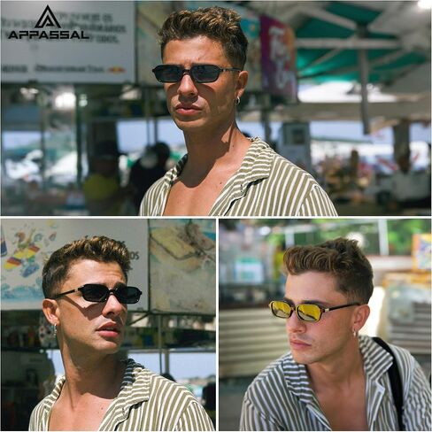 Retro Rectangular Sunglasses for Women Vintage Fashion Trendy Funny Small 90s Square Sunnies 2024 AP3698 in Saudi Arabia