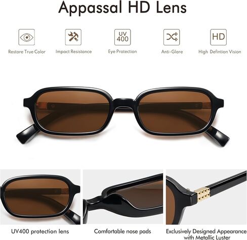 Retro Rectangular Sunglasses for Women Vintage Fashion Trendy Funny Small 90s Square Sunnies 2024 AP3698 in Saudi Arabia