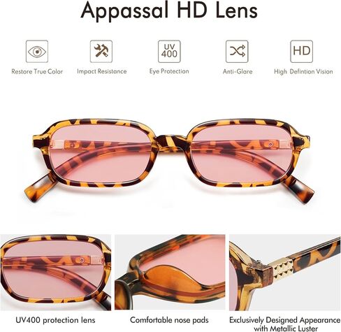 Retro Rectangular Sunglasses for Women Vintage Fashion Trendy Funny Small 90s Square Sunnies 2024 AP3698 in Saudi Arabia