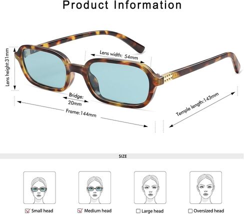 Retro Rectangular Sunglasses for Women Vintage Fashion Trendy Funny Small 90s Square Sunnies 2024 AP3698 in Saudi Arabia