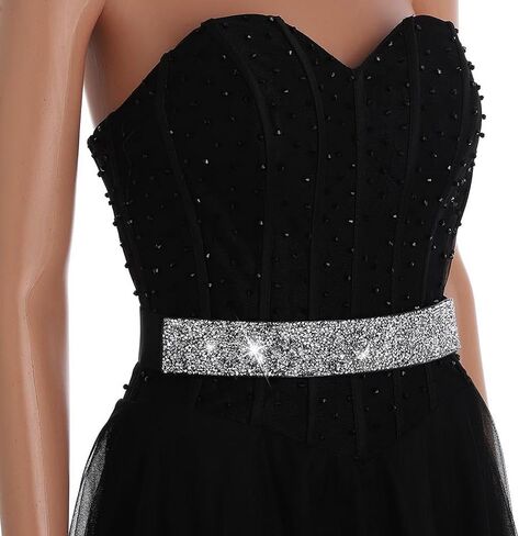 Tgirls Rhinestone Waistband Elastic Belt Crystal Wedding Sashes Belts Bling Wide Waist Belt Elegant Dress Belts in Kuwait