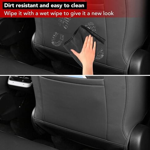 BASENOR 2024 ترقية Tesla Model Y غطاء مقعد السيارة من الجلد الأسود 5 مقاعد وسادة حامي مخصص مناسب لطراز Tesla Y 2020 2021 2022 2023 2024 أسود in Kuwait