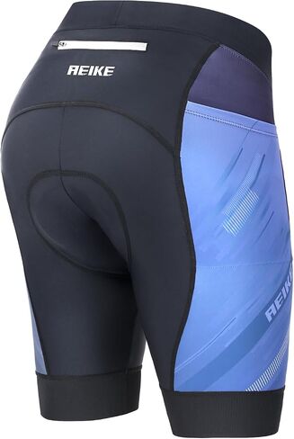 Womens Bike Shorts 4D Padded Cycling Shorts for Women with Pockets Wide Waistband Quick-Drying Blue in Saudi Arabia