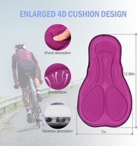 Womens Bike Shorts 4D Padded Cycling Shorts for Women with Pockets Wide Waistband Quick-Drying Blue in Saudi Arabia