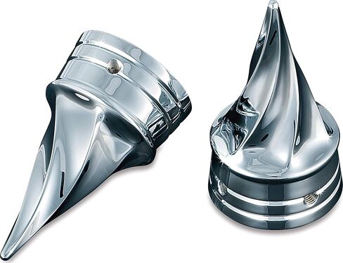 Kuryakyn 1219 Motorcycle Accent Accessory: Front End Twisted Axle Caps for 2002-19 Harley-Davidson Motorcycles, Chrome, 1 Pair , black in Kuwait