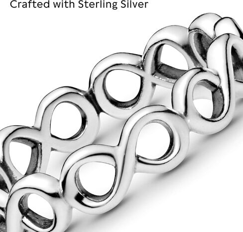 Pandora Simple Infinity Band Ring - Sterling Silver Ring for Women - Layering or Stackable Ring - Gift for Her - Sterling Silver - Size 7 in Saudi Arabia